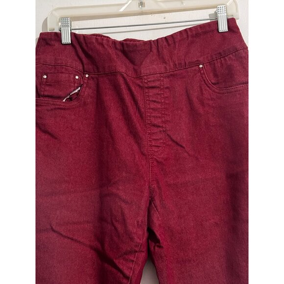 Blair Womens 10MS Burgundy Denim Stretch Pants - Picture 2 of 7